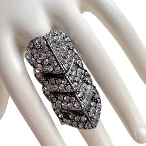 Gothic Victorian Heart Crystal Knuckle Finger‎ Ring